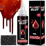 SEO-FANALLY Kunstblut Halloween 2er Set, Halloween Schminke Fake Blood 50...