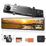 iZEEKER 4K Dashcam Auto Vorne Hinten, 4K Touchscreen Rückspiegel Kamera,...