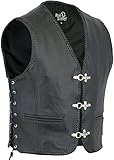Speed4allkinds Herren Lederweste Kutte Biker Clubweste Schwarz Gr.Nr.S. M....