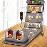 Ganzkörper-Massagematte mit Wärme – 10 vibrierende Knoten und...