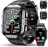 OUKITEL Smartwatch Herren Militär mit Telefonfunktion, 5ATM Wasserdicht...