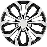 cartrend Daytona Universal Radzierblenden in schwarz/silber, Radkappen 15...