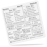 Devino® Shortcuts Aufkleber Mac OS für 13“-16“ MacBook Pro Air M1 M2...
