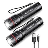 GEARLITE LED Mini Taschenlampe Aufladbar, 2000 Lumen LED Taschenlampe...