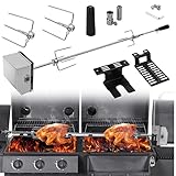 Ansobea Grillspieß Elektrischer, 107cm universal Edelstahl Drehspieß mit...