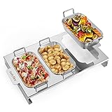 Onlyfire 3er Set Grillpfännchen für Gasgrill, Edelstahl BBQ Grillschalen...