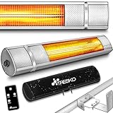 TRESKO Infrarot Heizstrahler 2000W mit Fernbedienung | Wärmestrahler...