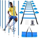 YGORTECH Slalomstangen Fussball Trainingsset Set Slalom Poles 6 Slalom...