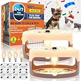 2 Packungen Flohfallen für Zuhause mit 8 Klebepads Nachfüllpackungen & 4...