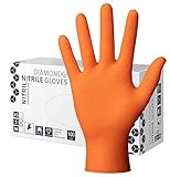 Herrmann Nitril Handschuh DiamantGrip Orange | Gr. L - 100 Stück |...