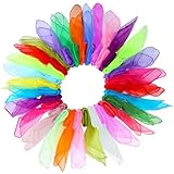 Dimoxii Bunte Jongliertücher 60x60cm, Chiffontücher Tanz Tücher für...