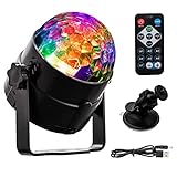 Discokugel, LED Discolicht DJ Partylicht 3W RGB Diskokugel 360° Drehbares...