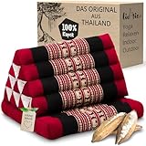livasia Thaikissen mit 1 Auflage - 75x50x8cm - Dreieckskissen mit...