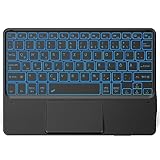 CACOE Tastatur mit Touchpad, QWERTZ Tastatur Kabellose mit 7 Farben...