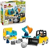 LEGO DUPLO 3-in-1 Baufahrzeuge - Pädagogisches Montessori Spielzeug für...