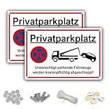 2 x Schilder Privatparkplatz | 30 x 20 cm PVC | Wasserfester Druck |...