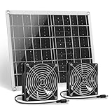 ZINIKIF Solar Ventilator, 15W Solarpanel Ventilator mit Zwei IP67...
