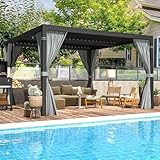 EROMMY Pergola 3x3.6 Wasserdicht mit Lamellendach,Wetterfest Pavillon mit...