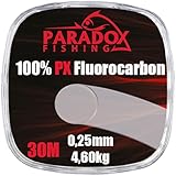 Paradox Fishing 100% PX Fluorocarbon Vorfach 30m 0,25mm - fluorocarbon...