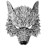OIDEA Herren Steampunk Wolf Maske: Punk Silber Wolskopf Maske Cosplay...