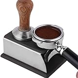 Kaffee Tampfenmatte Halter Tamper Pulver Maker Stand aus Edelstahl und...