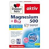 Doppelherz Magnesium 500 + B12 2-Phasen – Hochdosiert mit 500 mg...