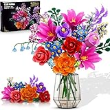 Blumen Blumenstrauß mit LED Licht für Erwachsene, 21 Flowers Bausteine,...