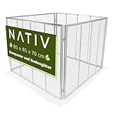 NATIV Garten Komposter 80x80x70 cm mit Bodengitter, Metallkomposter mit 448...