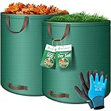 KESSER® Gartensack 2x 500L Set Laubsack Gartenabfallsack inkl. Handschuhe...