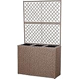 STILISTA® Blumentopf aus Polyrattan mit 2 Rankgittern und 3...