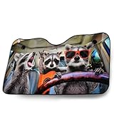 OK Cars Alu Sonnenschutz für Frontscheiben Waschbär – 130 x 70 cm –...