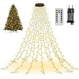 Ollny Lichterkette Weihnachtsbaum 2.5M, 300 LED Lichterkette außen innen...