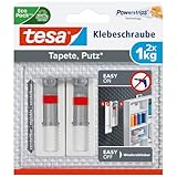 tesa 77775-00000-00 Klebeschraube für Tapeten und Putz (verstellbar, 1kg),...