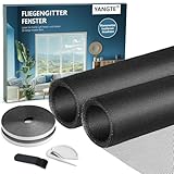 YANGTE Fliegengitter für Fenster (130x150 cm | Schwarz 2er-Pack)...