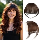 Clip in Pony Echthaar Haarteil Echthaar Clip in Bangs mit Temple Remy...