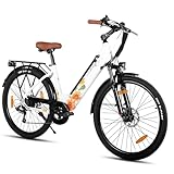 Hiland 26 Zoll 250W Elektrofahrrad, Elektro Citybike mit 36V 7.8Ah Akku, 7...