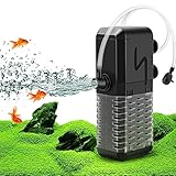 AQQA Aquarium Filter, Einstellbarer 600L/H Aquarium Schwammfilter, 6W...