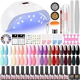 PEACECOLOR UV Nagellack Set mit UV Lampe 36W Gelnägel Set 20 Farben Soak...