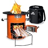 grillart® Raketenofen Outdoor “Powertrain” – effizienter Holzofen...