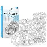 Akupressurring Finger Klein - 12er Set Silber – Anti Stress Finger Ring...