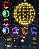 Joomer Weihnachtsbeleuchtung Außen, Smart RGB LED 30cm Kugel Hängende...