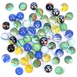 HAKACC 80 Stück Glasmurmeln, 15mm Bunte Murmeln mit Einzigartigen Mustern,...