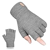 SUTIYO Fingerlose Handschuhe Herren Damen, Kaschmir Strick Handschuhe Warme...