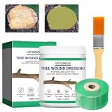 DAJASD Wundverschluss für Bäume mit Pinsel Und Pfropfmembran, Baumwachs...