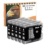 D&C 5X 22ml Black Druckerpatronen Kompatibel für Brother LC-970 LC-1000 BK...