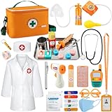 EFO SHM Arztkoffer Kinder Holz 34-teiliges Doktorkoffer Kinder mit...