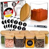 Deco haus® Gewürzgläser eckig luftdicht mit Holzdeckel 10er Set...