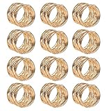 FOROREH 12pcs Serviettenringe Gold Metallmaschen Serviettenringe Set 4.2 *...