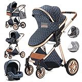 Gcarebb Kinderwagen 3 in 1, Kinderwagen Buggy Mit Auto Babyschale, Mit...