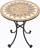 FRANK FLECHTWAREN Tisch Mosaik mit Metallgestell, rund Ø70 x 76 cm Höhe...